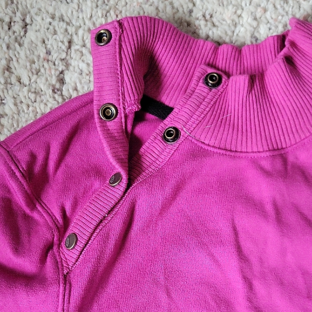 Purple Long Sleeve Sweater with Button Details